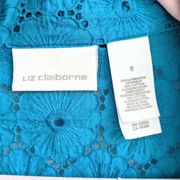 Liz Claiborne button up 3/4 crochet cardigan size 8 - Picture 4 of 8